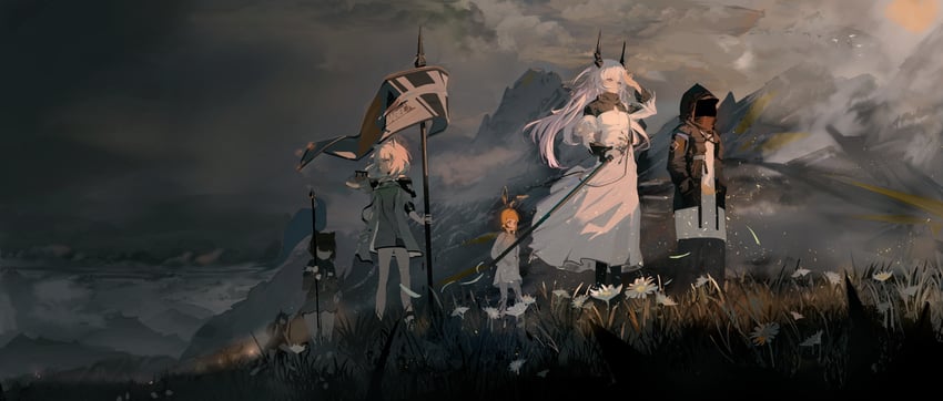 doctor, amiya, kal'tsit, theresa, and rhodes island medic (arknights) drawn by fashi_laizi_weilai