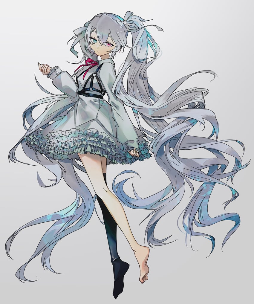 hatsune miku and 25-ji miku (vocaloid and 1 more) drawn by amg_(amo10)