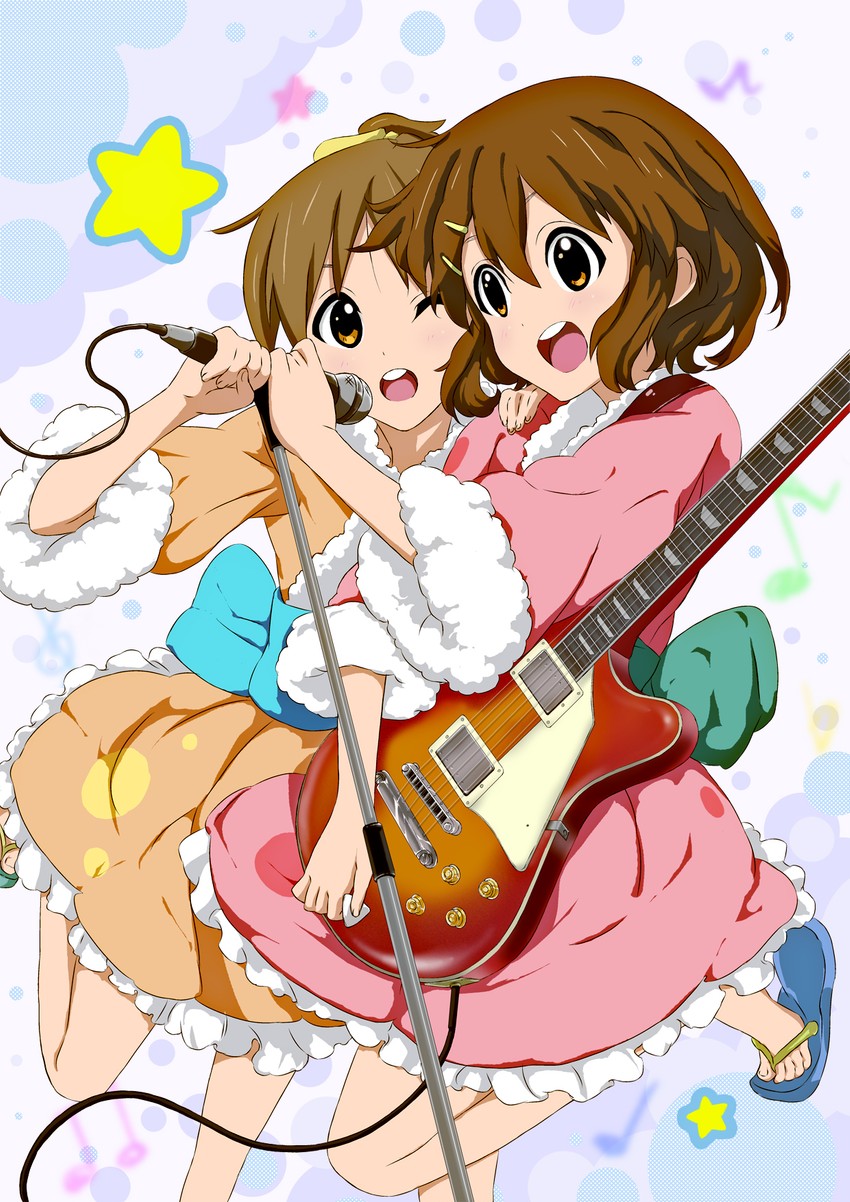 hirasawa yui and hirasawa ui (k-on!) drawn by nanai