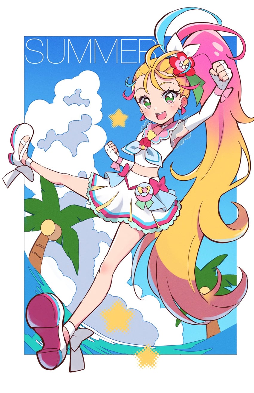 natsuumi manatsu and cure summer (precure and 1 more) drawn by ogura_(onigiritakusan)
