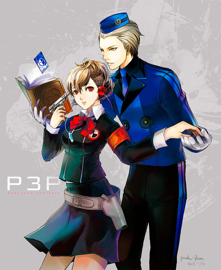shiomi kotone and theodore (persona and 2 more) drawn by maguchimo