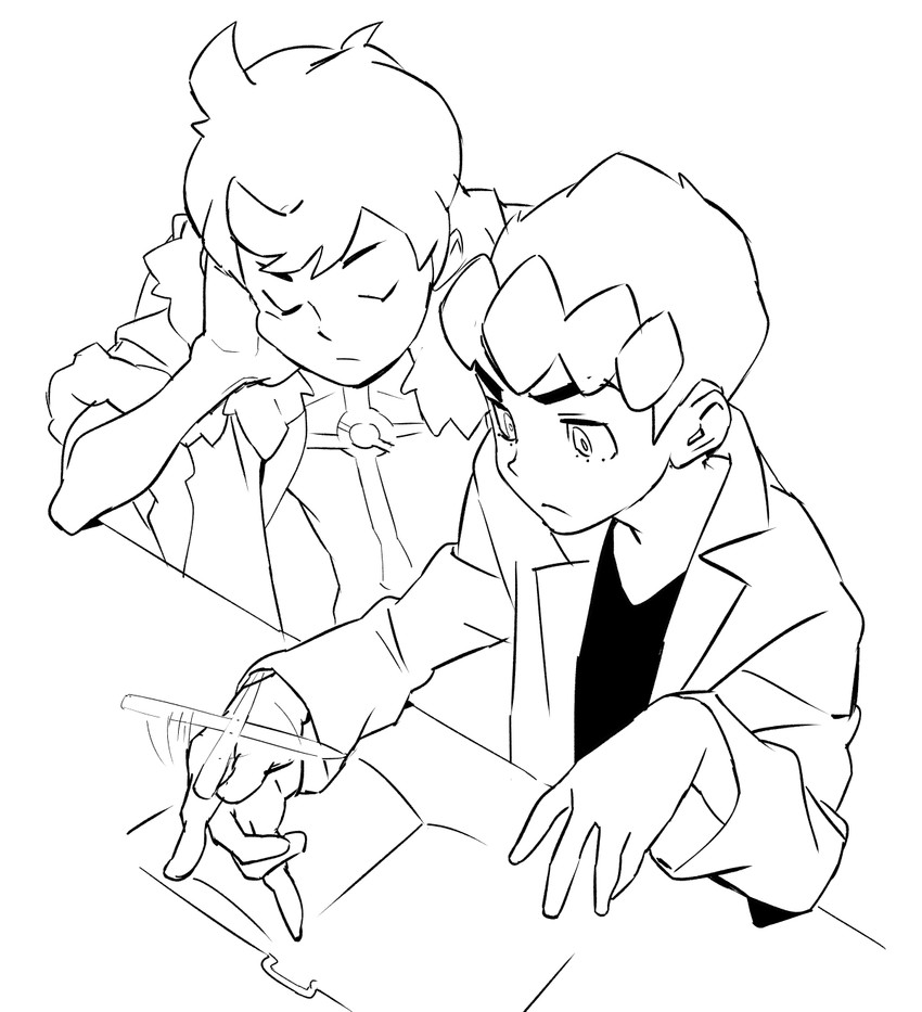 hop and victor (pokemon and 1 more) drawn by na1_pkmn