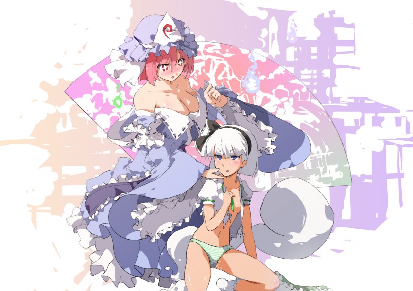 konpaku youmu and saigyouji yuyuko (touhou) drawn by sakura_sora