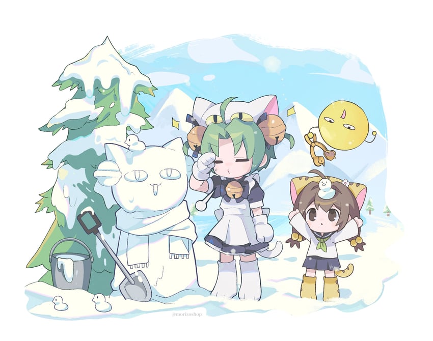 dejiko, puchiko, and gema (di gi charat) drawn by morizo_(morizoshop)