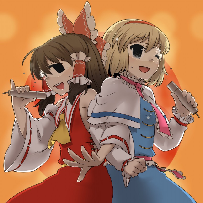 hakurei reimu and alice margatroid (touhou) drawn by ume_(noraneko)