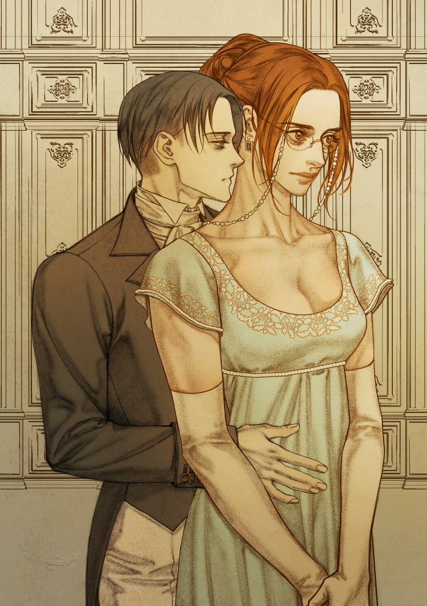levi and hange zoe (shingeki no kyojin) drawn by mkgp7775