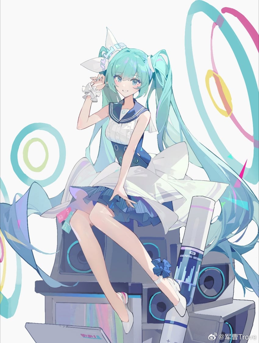 hatsune miku (blue archive and 1 more) drawn by trove