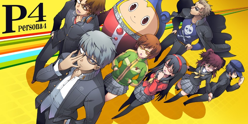 narukami yu, shirogane naoto, satonaka chie, amagi yukiko, hanamura yousuke, and 2 more (persona and 1 more) drawn by kurogarasu