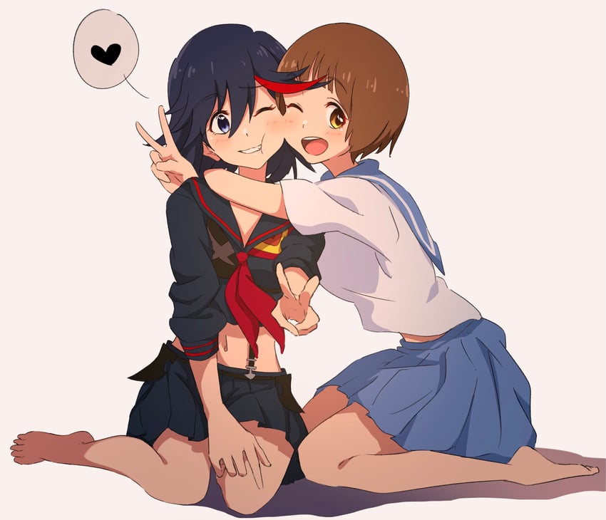 matoi ryuuko, senketsu, and mankanshoku mako (kill la kill) drawn by nishizuki_shino