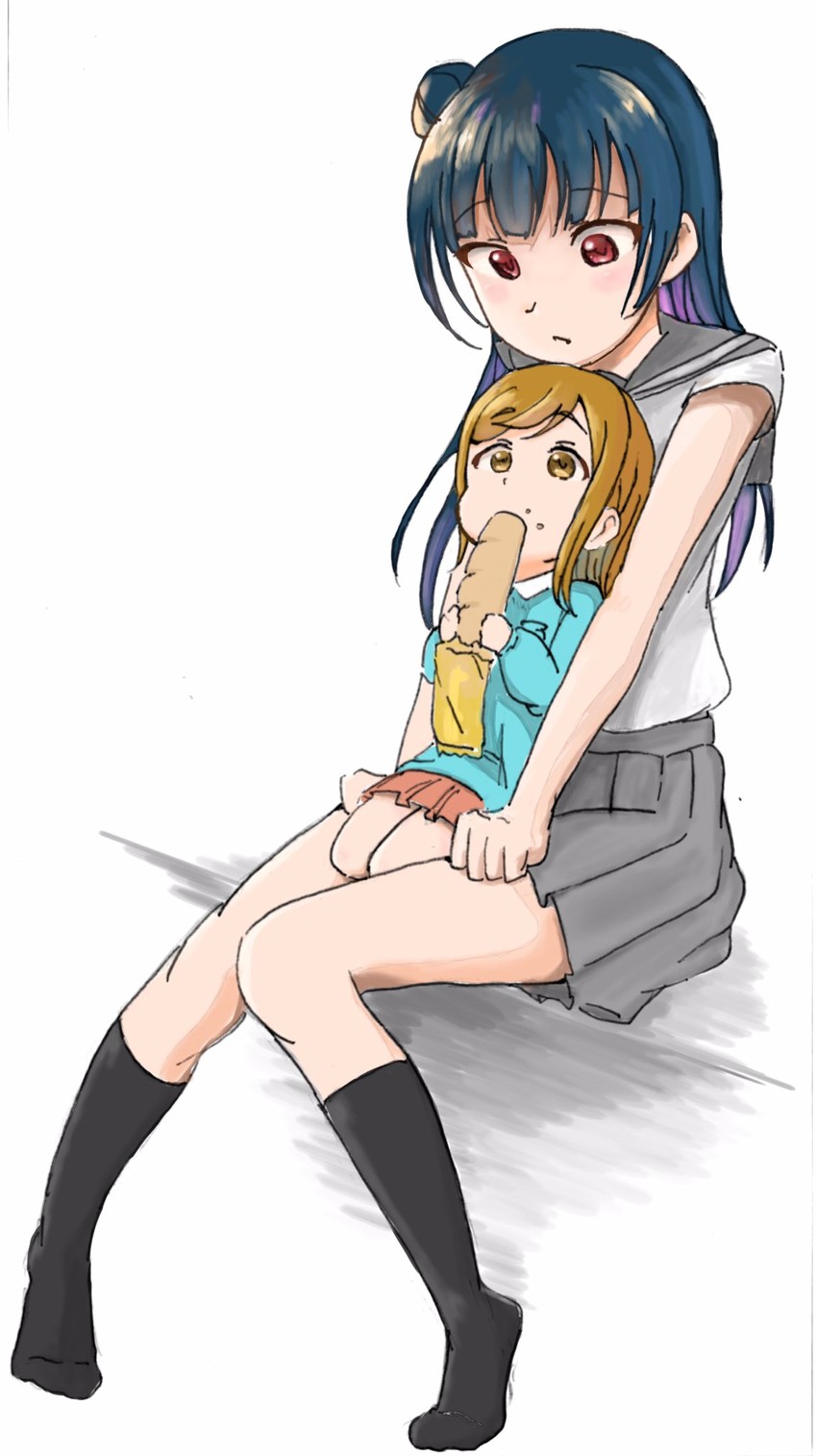 tsushima yoshiko and kunikida hanamaru (love live! and 1 more) drawn by aim_minamina
