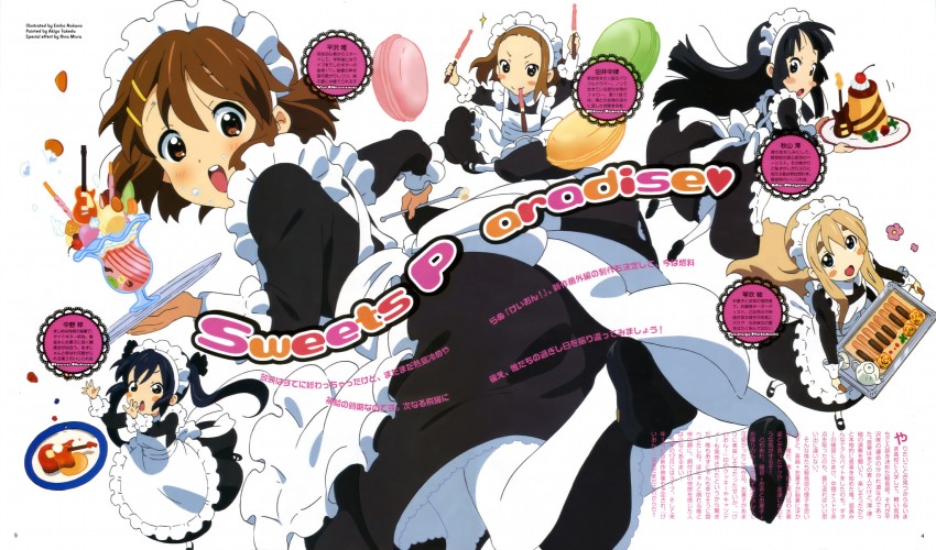 akiyama mio, nakano azusa, hirasawa yui, tainaka ritsu, and kotobuki tsumugi (k-on! and 1 more) drawn by nakano_emiko