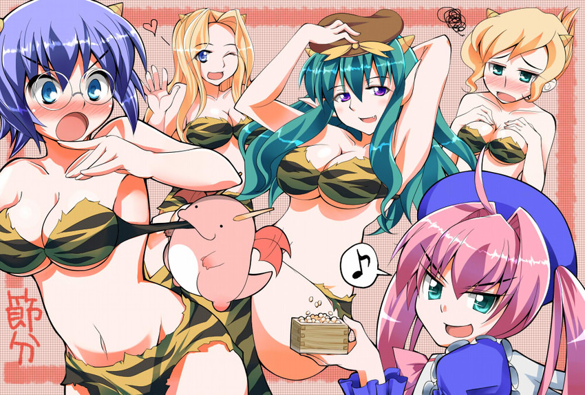 lum, miranda, marron, lydia, amelia, and 1 more (urusei yatsura and 1 more) drawn by shiden_(sashimi_no_wife)