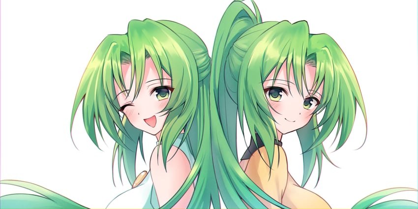 sonozaki mion and sonozaki shion (higurashi no naku koro ni) drawn by nyako_(x_nyako_x)