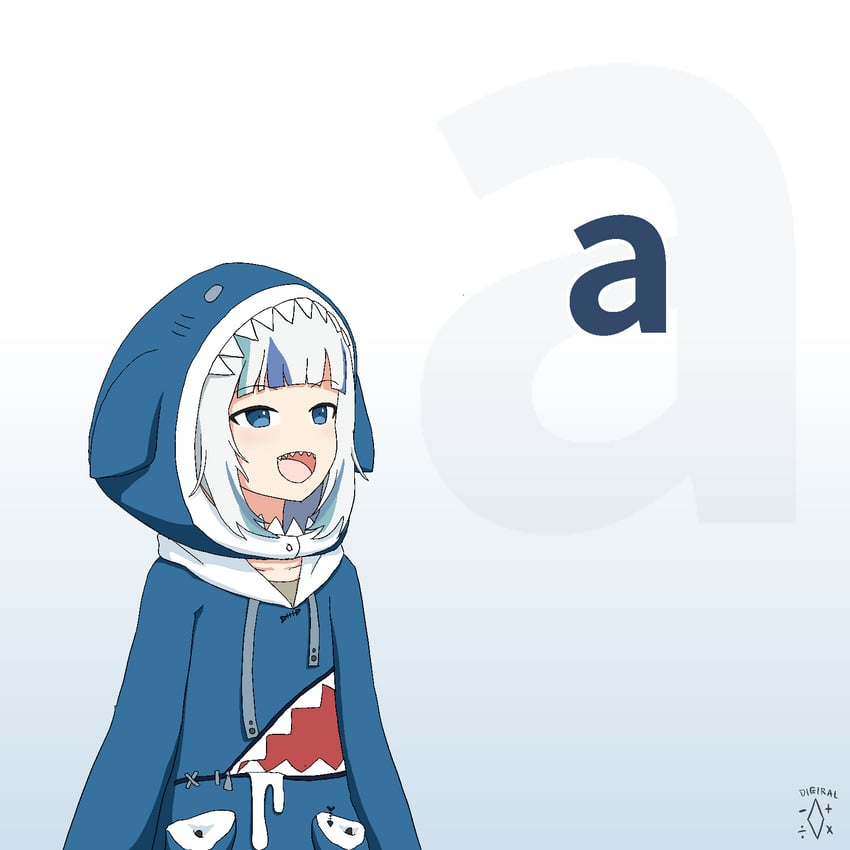 gawr gura (hololive and 1 more) drawn by digiral