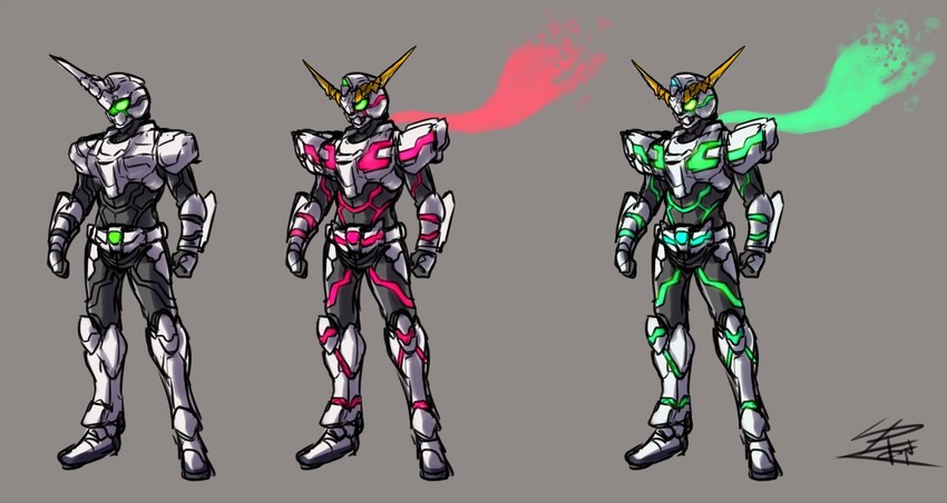 unicorn gundam (gundam and 2 more) drawn by yusuki_(fukumen)