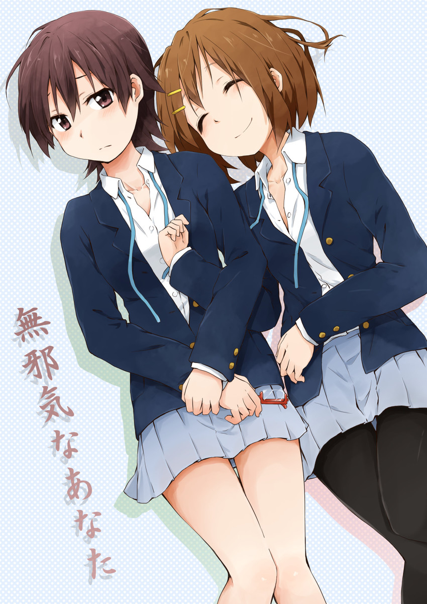 hirasawa yui and manabe nodoka (k-on!) drawn by kagiana