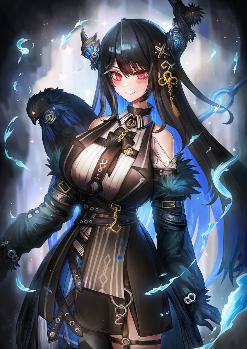 nerissa ravencroft and shadow (hololive and 1 more) drawn by ziteng_yue