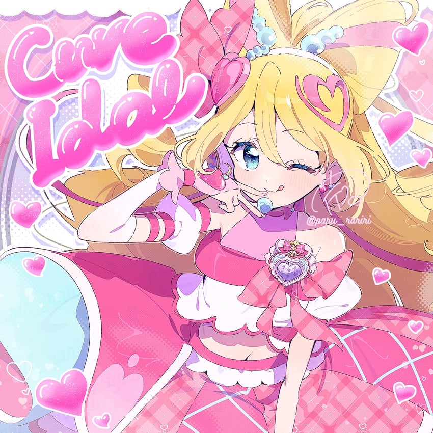 sakura uta and cure idol (precure and 1 more) drawn by serizawa_serizane