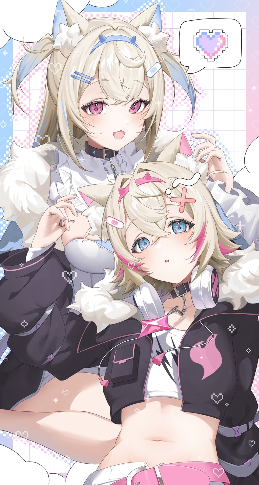 fuwawa abyssgard and mococo abyssgard (hololive and 1 more) drawn by kakuma_aru