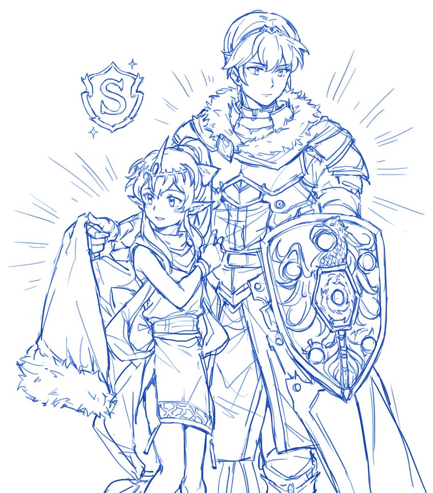 tiki and marth (fire emblem and 2 more) drawn by aokamei