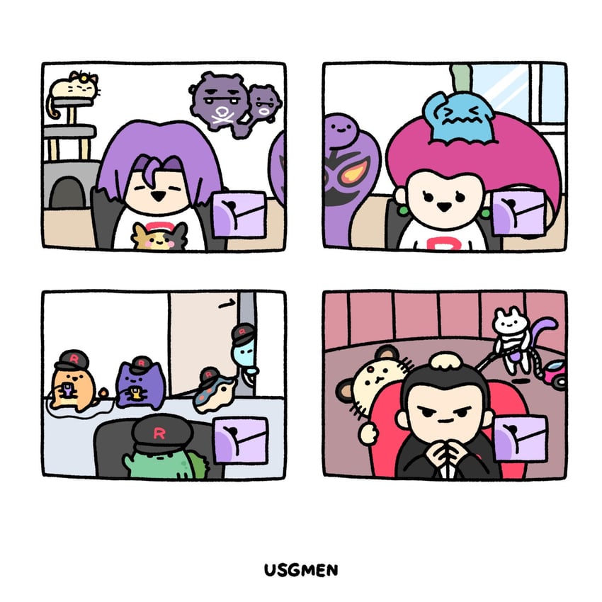 gengar, morpeko, bulbasaur, jessie, james, and 10 more (pokemon) drawn by usgmen