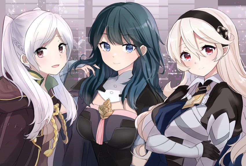 female byleth, female corrin, and female robin (fire emblem and 4 more) drawn by puni_y_y