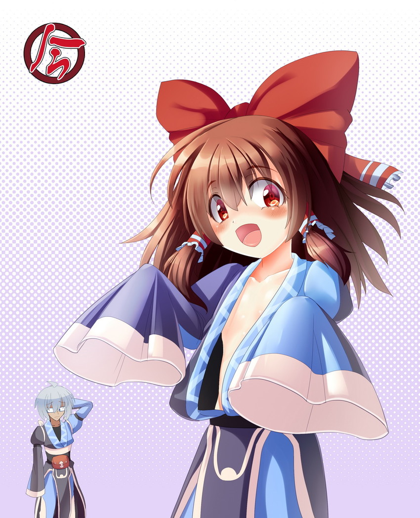 hakurei reimu and morichika rinnosuke (touhou) drawn by z.o.b
