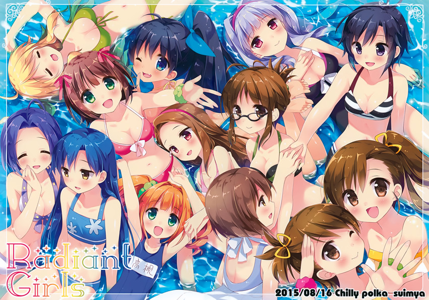 hoshii miki, kisaragi chihaya, amami haruka, kikuchi makoto, shijou takane, and 8 more (idolmaster) drawn by suimya
