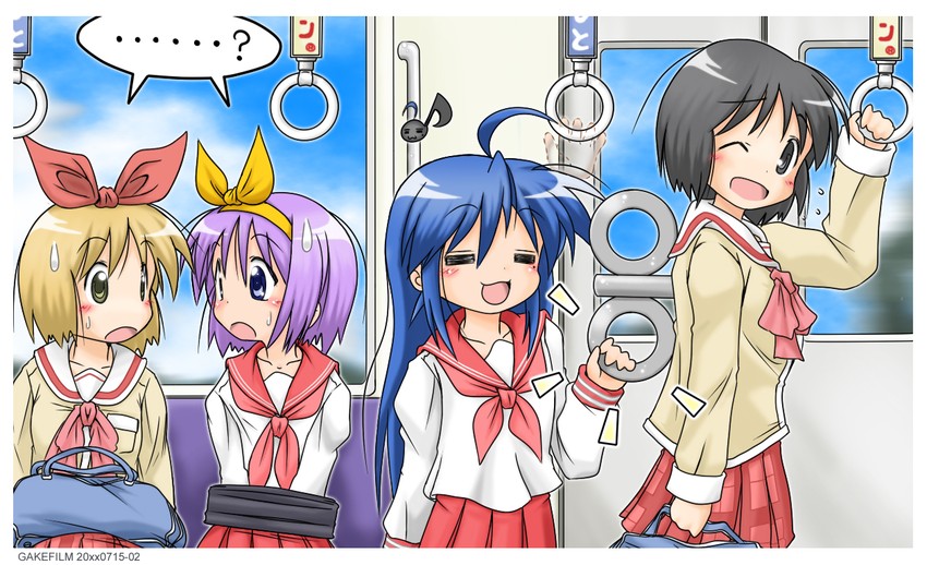 izumi konata, hiiragi tsukasa, shinonome nano, and annaka haruna (lucky star and 2 more) drawn by gaketsu