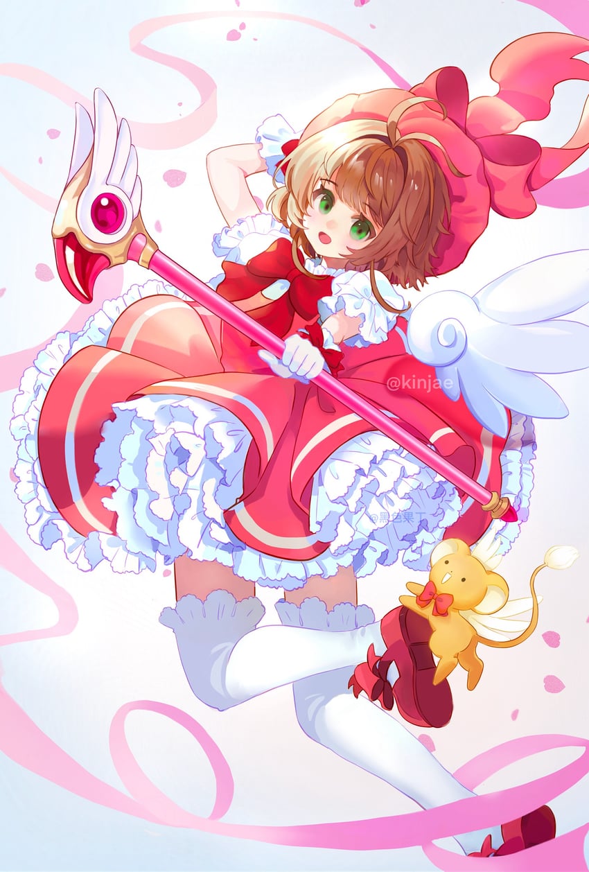 kinomoto sakura and kero (cardcaptor sakura) drawn by kinjae