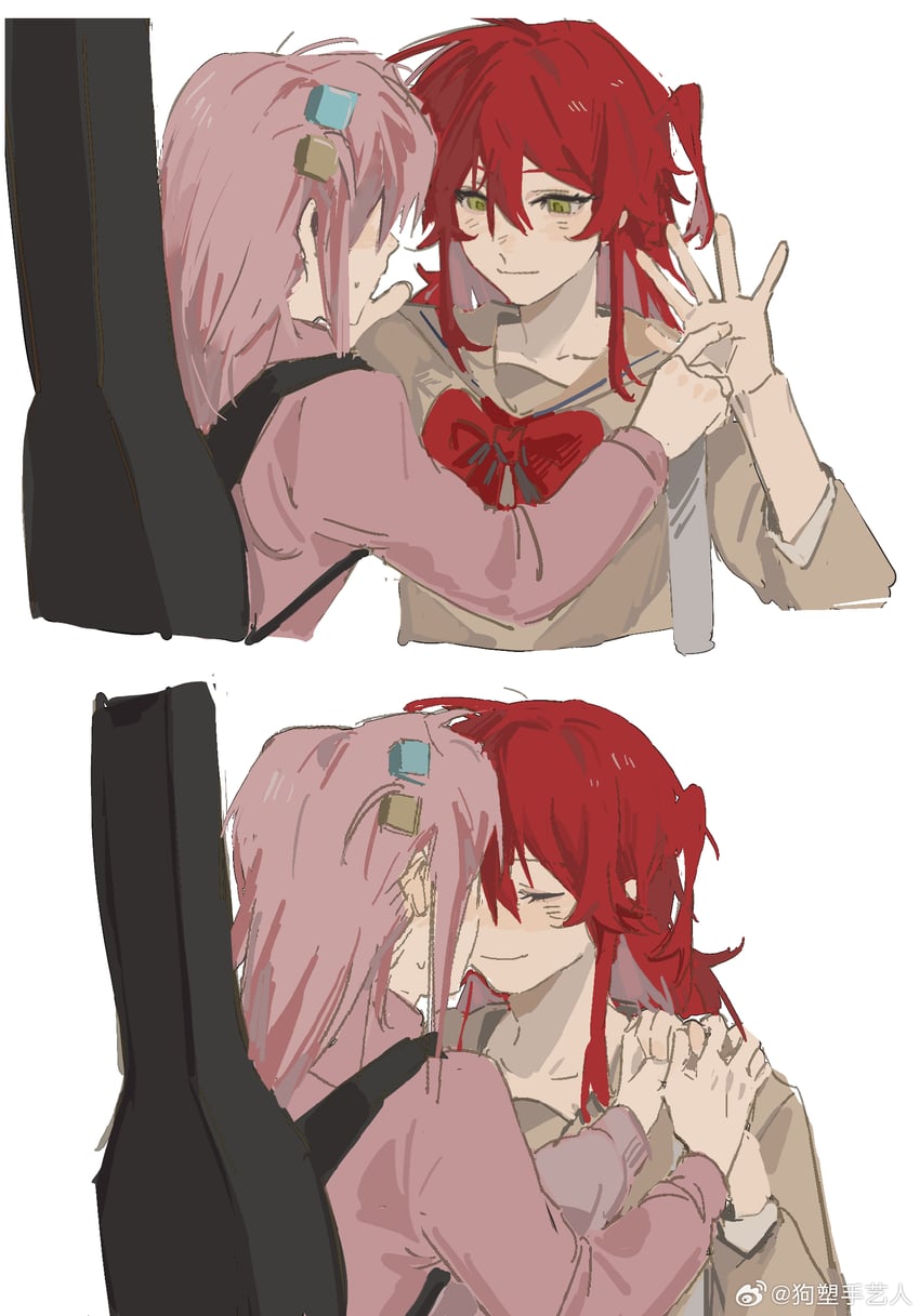 gotoh hitori and kita ikuyo (bocchi the rock!) drawn by lingyi