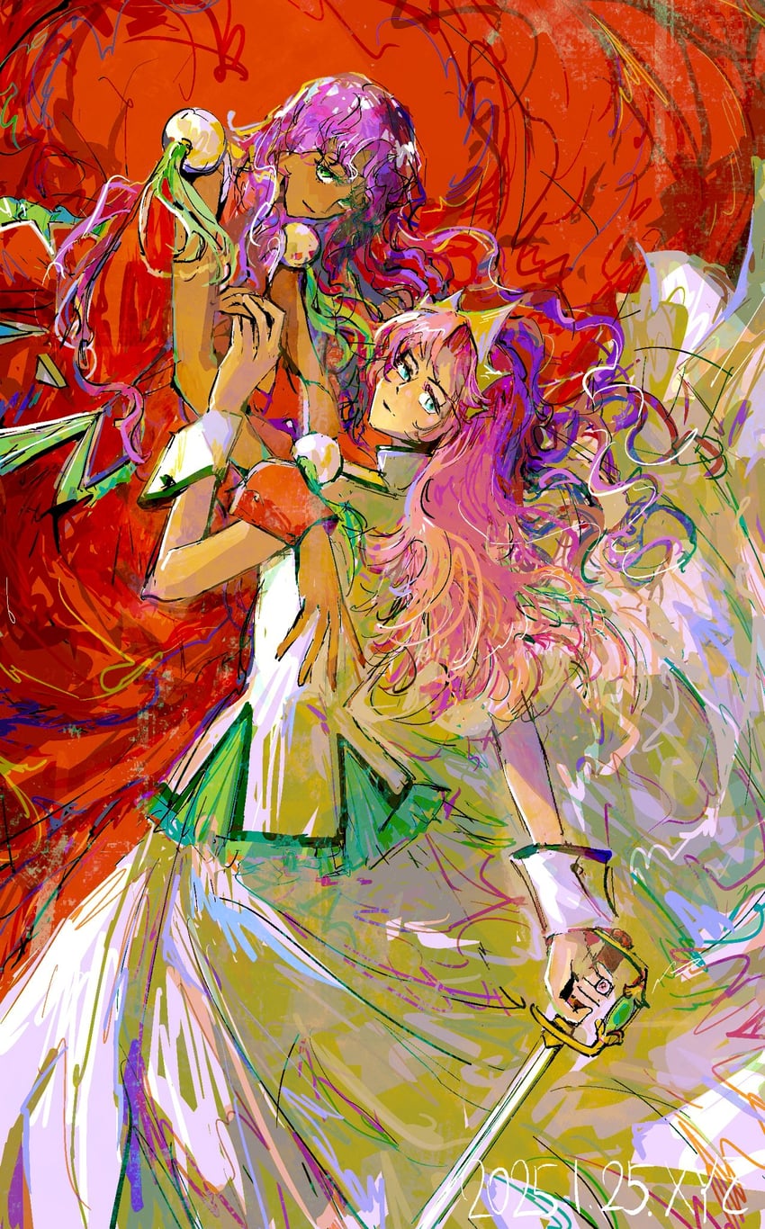 tenjou utena and himemiya anthy (shoujo kakumei utena) drawn by windychariot