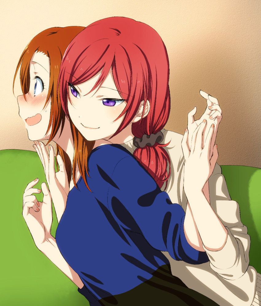 nishikino maki and kosaka honoka (love live! and 1 more) drawn by inuzuka_bouru
