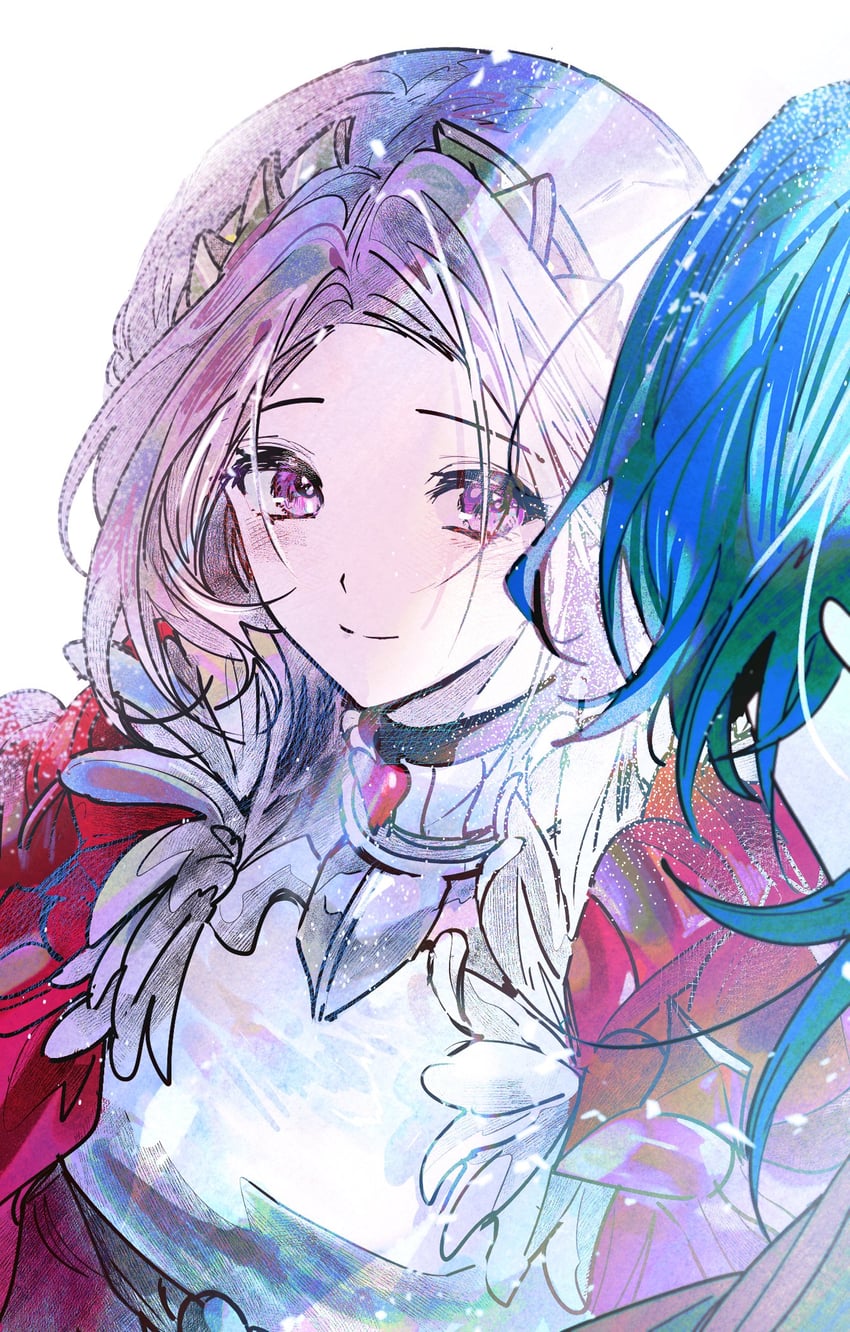 female byleth and edelgard von hresvelg (fire emblem and 2 more) drawn by sanya_(hwanmul)