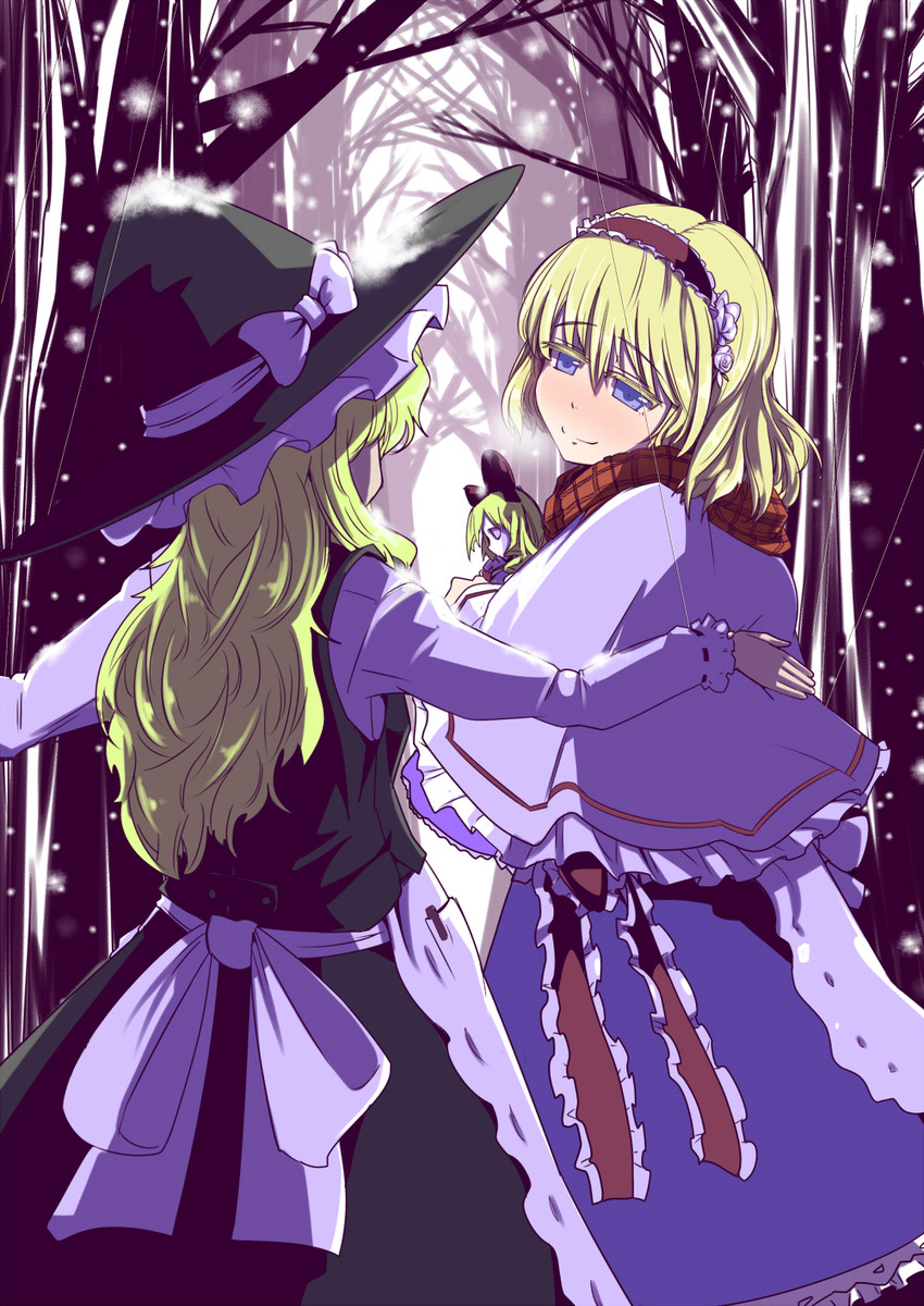 kirisame marisa, alice margatroid, and shanghai doll (touhou) drawn by eruichi_(redphantom)