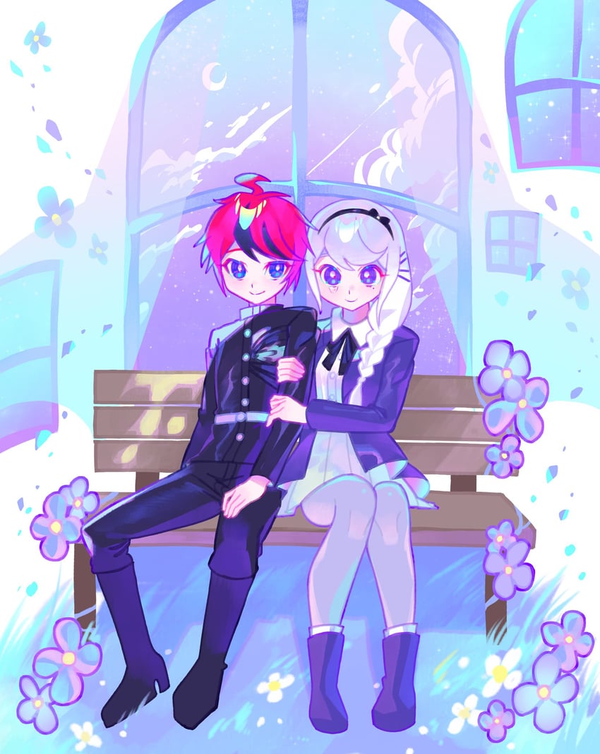 sumino takumi and kirifuji nozomi (the hundred line -last defense academy-) drawn by iro_(mywife_sunny)