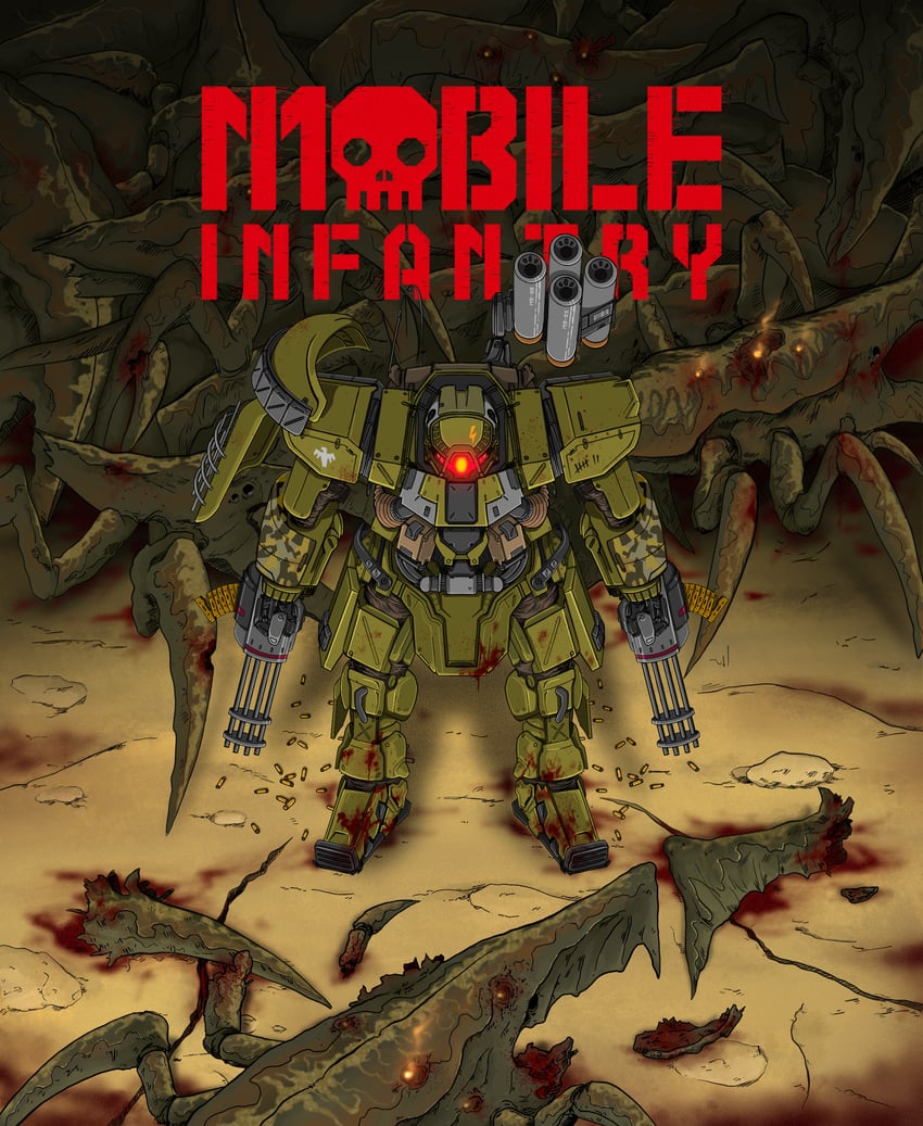 mobile infantry, arachnid, and warrior bug (starship troopers) drawn by evanpavich