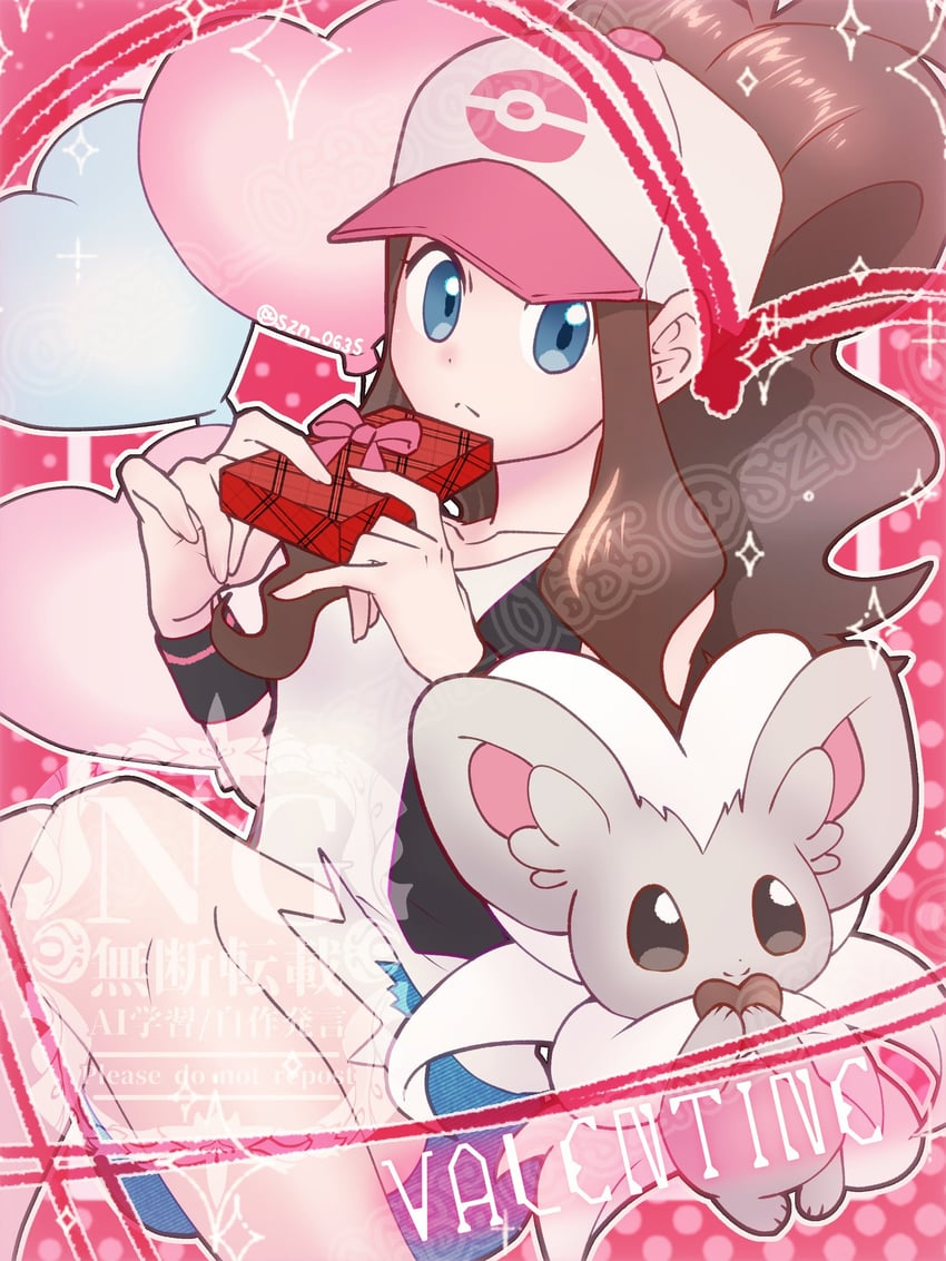hilda and cinccino (pokemon and 1 more) drawn by szn_0635
