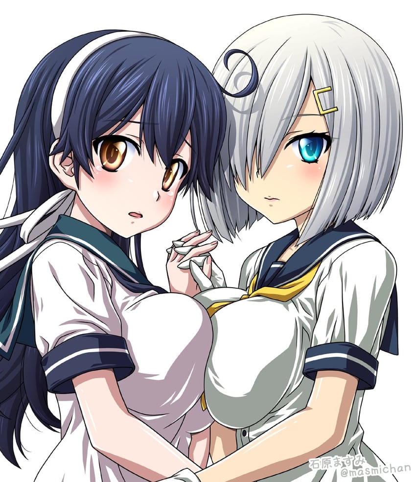 hamakaze, ushio, and ushio kai ni (kantai collection) drawn by ishihara_masumi