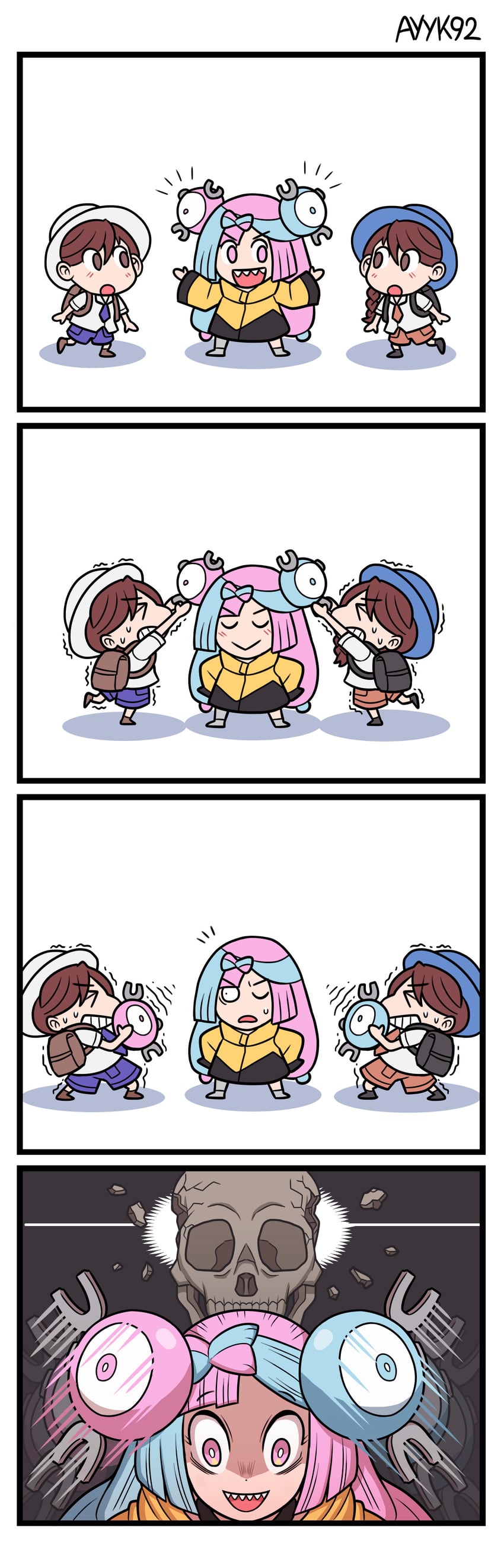 iono, juliana, florian, and magnemite (pokemon and 1 more) drawn by ayyk92