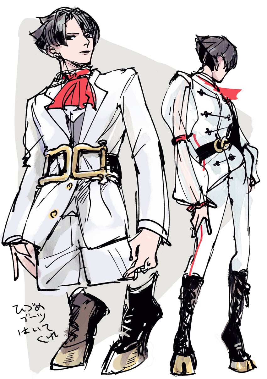 kazuma asogi (ace attorney and 2 more) drawn by reba_(akeruna)