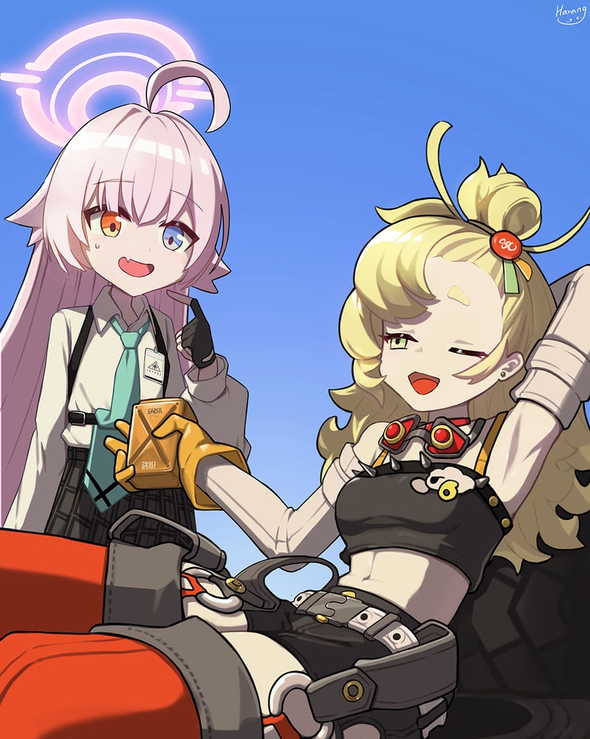hoshino and piper wheel (blue archive and 1 more) drawn by harang08169141