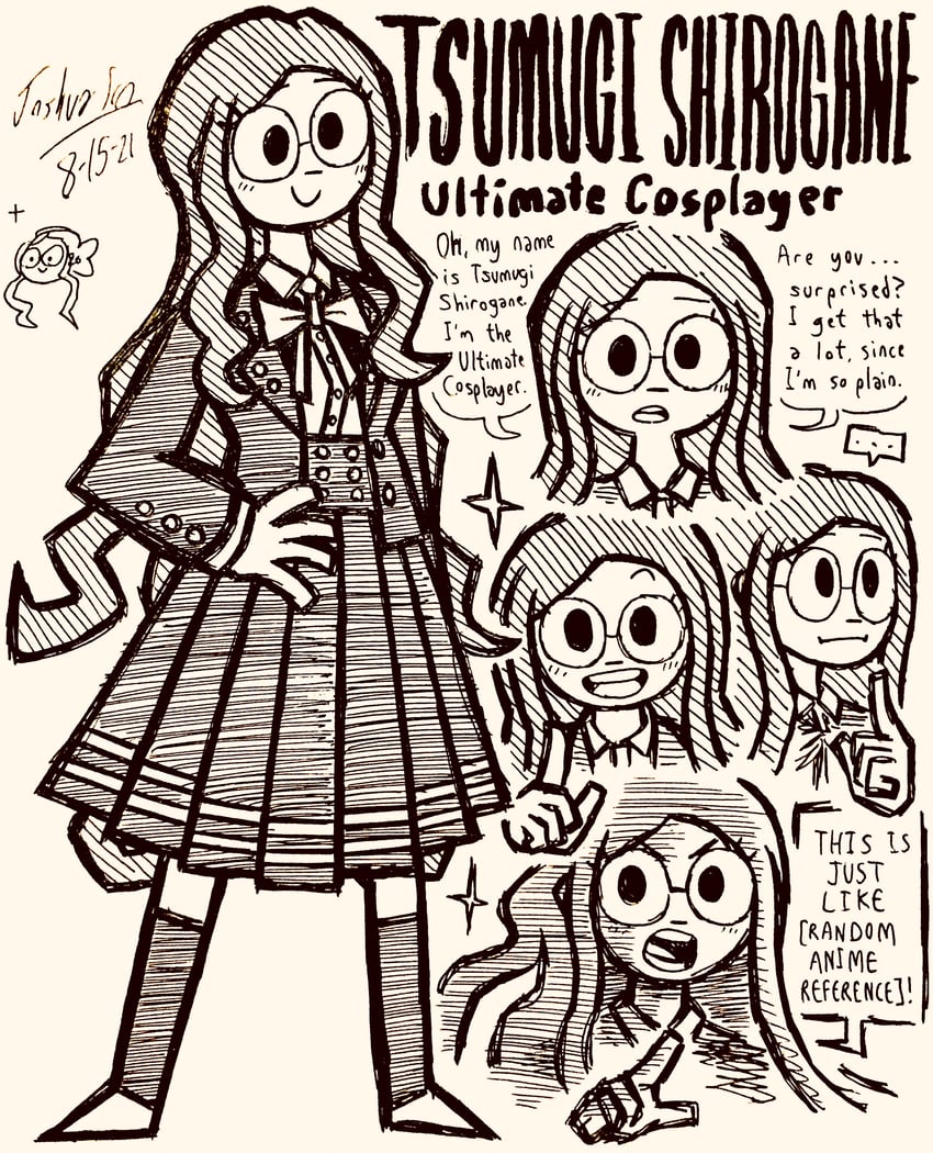 shirogane tsumugi (danganronpa and 1 more) drawn by josh-s26