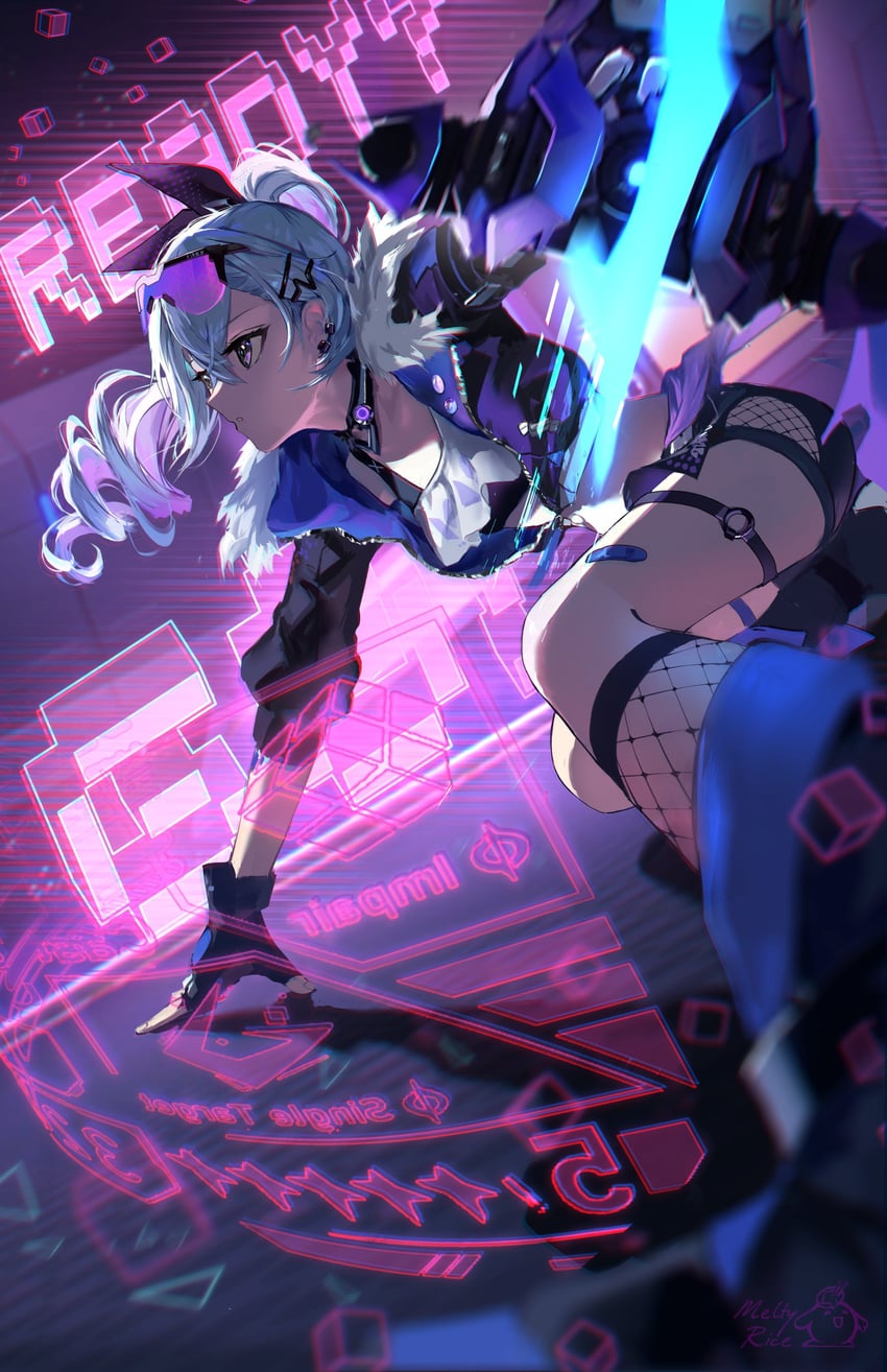 silver wolf (honkai and 1 more) drawn by meltyrice