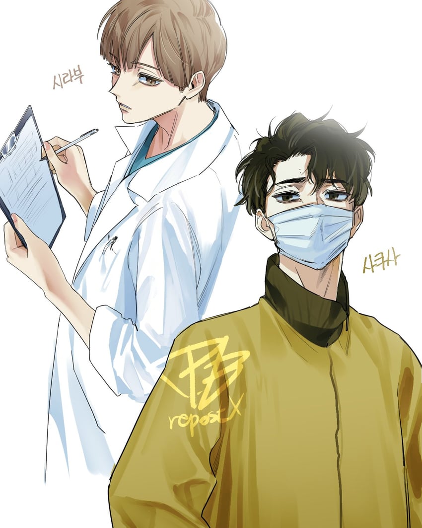 sakusa kiyoomi and shirabu kenjirou (haikyuu!!) drawn by m_m_pb