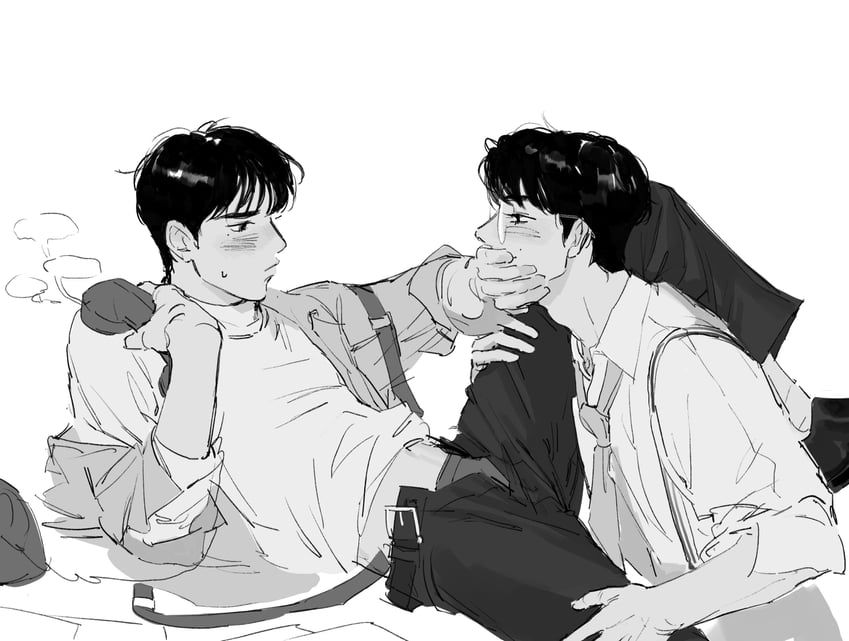 sung han-bin and zhang hao (real life and 1 more) drawn by haotmeal