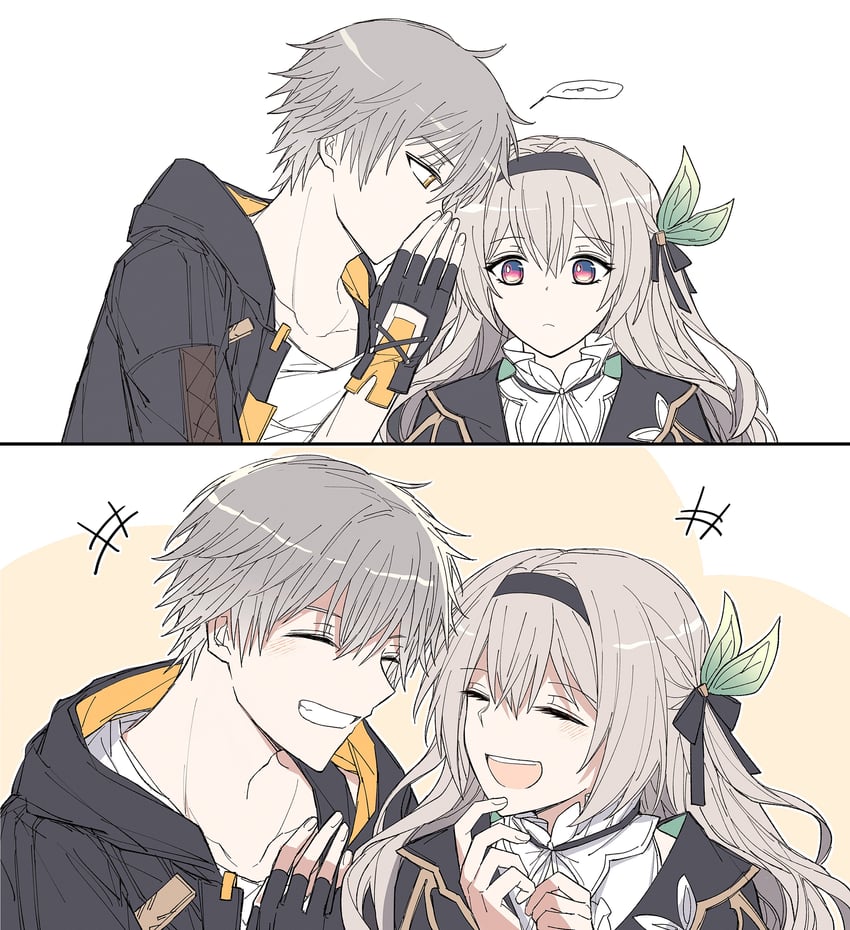 trailblazer, firefly, and caelus (honkai and 1 more) drawn by t_tperopero