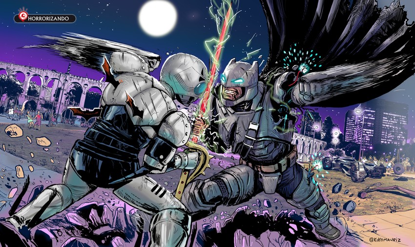batman and shadow moon (kamen rider and 6 more) drawn by kikomauriz