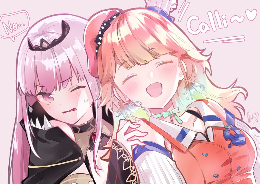 mori calliope and takanashi kiara (hololive and 1 more) drawn by todo-akira