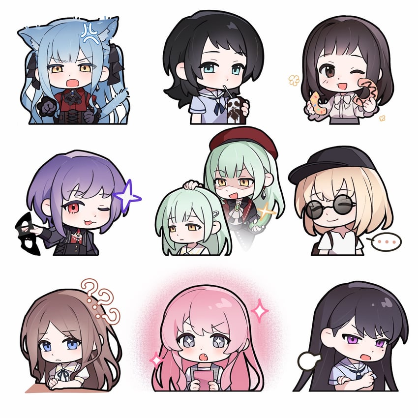 chihaya anon, togawa sakiko, nagasaki soyo, shiina taki, wakaba mutsumi, and 7 more (bang dream! and 1 more) drawn by tomatoo7